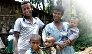 A couple with their kids in Ethiopia